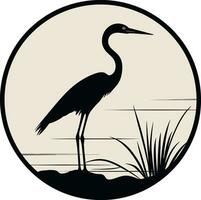 Heron Logo with a Stylish Touch Black Heron Logo Inspiration vector