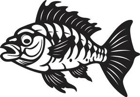 esquelético misterios pescado icono logo diseño misterioso elegancia pescado esqueleto vector símbolo