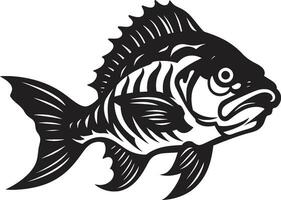 Skeletal Undersea World Fish Logo Design The Ghost of the Ocean Vector Fish Skeleton