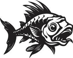 Bones Beneath the Waves Fish Logo Design Marine Minimalist Fish Skeleton Vector Art