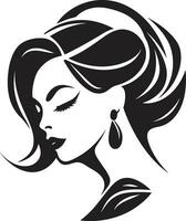 Eternal Grace Logo of a Females Face Empowerment through Serenity Black Female Face Emblem vector