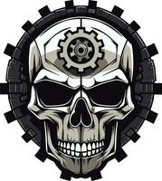 Cyber Gothic Skull Icon The Blend of Eras Abstract Robo Skull A Digital Odyssey vector