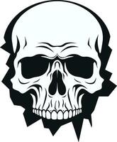 Emerging Skull The Hidden Face of the Wall Cracked Wall Enigma The Unseen Skull Icon vector