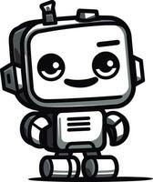 Pixel Protector A Space Age Robot Emblem Gizmo Guardian A Stylish Mascot Symbol vector