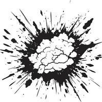 Black and Bold Comic Explosion Vector Icon Iconic Burst Comic Explosion Logo in Black