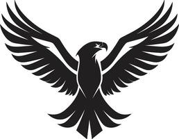 Powerful Eagle Black Icon in Vector Aerial Majesty Black Design