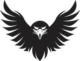 negro y audaz águila vector noble alas negro águila logo