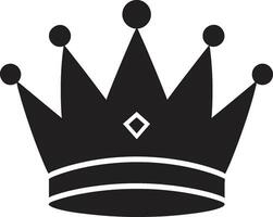 Monarchs Insignia Black Crown Vector Icon Elegance in Black Crown Emblem