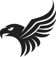 Regal Bird Vector Icon in Black Vector Artistry Eagle Emblem