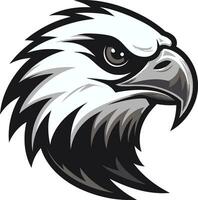 vector arte desvelado águila emblema poderoso depredador negro águila icono en vector