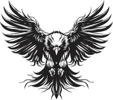 Symbol of Flight Black Eagle Vector Emblem Eagles Elegance Emblem of Power in Black