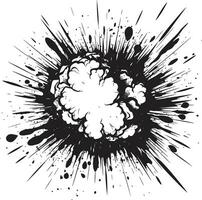 explosivo impacto negro cómic explosión icono en vector kaboom acción lleno cómic explosión diseño