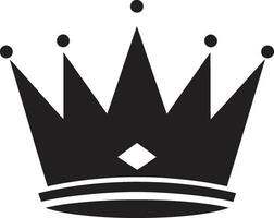 Royal Elegance Black Crown Logo Vector Icon Majestic Monochrome Crown Emblem in Black