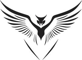 Wings of Freedom Black Logo Design with Eagle Black and Bold Iconic Eagle Vector Symbol