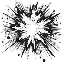 Black and Explosive Comic Explosion Vector Symbol Thrilling Explosion Comic Logo in Black