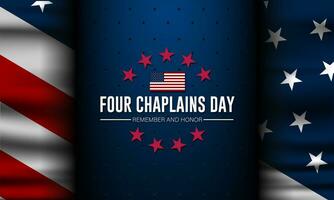 Four Chaplains Day February 03 Background Vector Illustration