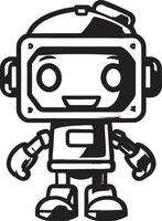 The Robo Ranger A Miniature Robot Logo Cosmic Cubot A Futuristic Guardian Icon vector