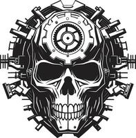 Cyber Gothic Skull Icon The Blend of Eras Abstract Robo Skull A Digital Odyssey vector