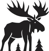 Regal Moose in Bold Black Design Moose Emblem with Timeless Style vector