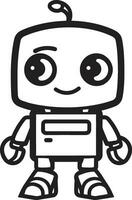 Tiny Tech Trailblazer A Robotic Vector Icon Cosmic Cubot A Black Vector Mini Mascot