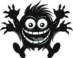 Monstrous Mascot Cartoon Monster Logo Creature Comfort Black Vector Icon