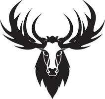 Moose Symbol with Contemporary Styling Minimalistic Moose Icon in Motion vector