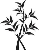 Black Beauty in Botanical Artistry Iconic Bamboo Emblem Bamboo Zen Design Unveiled in Black Elegant Logo with Vector Icon