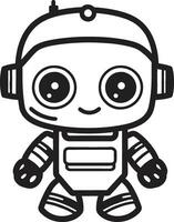 tinta negro innovador un futurista robot logo el robot vagabundo un elegante mascota centinela vector