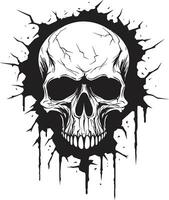 Mystical Unveiling The Walls Hidden Skull Symbol Cracked Wall Portal The Skulls Enigmatic Gateway vector