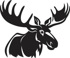 Moose Majesty in Sleek Vector Minimalistic Moose Symbol for Artistic Branding