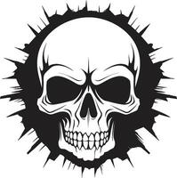 Dark Emergence Skull in Cracked Wall Design Mystical Unveiling The Walls Hidden Skull vector