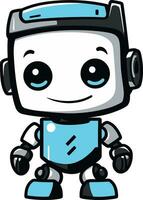 Sleek Cyber Companion A Mascot Symbol Stealthy Bot Buddy A Small Robot Emblem vector