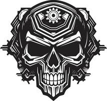 Cyberpunk Evolution The Digital Skull Emblem Artistic Techno Skull Design A Modern Masterpiece vector