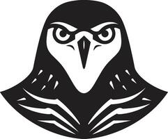 Vector Sky Warrior Icon Subtle Ferocity Black Beauty in Flight Sparrowhawk Logo Design