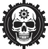 Intricate Mechanical Skull Emblem A Technological Marvel The Futures Face A Cybernetic Skull Logo vector