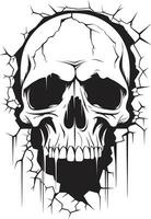 Eyes in the Unknown A Cryptic Skull in Vector Design Mystical Unveiling The Enigmatic Cracked Walls Skull