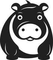 Minimalistic Hippopotamus Vector Bold Black Hippo Logo