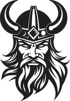 Valhallas Guardian A Divine Viking Emblem Frosty Marauder A Viking Icon of Ice vector