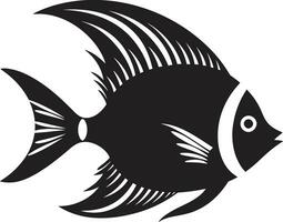 Sleek and Stylish Angelfish Black Logo Icon Black Vector Artistry Angelfish Emblem