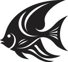 Angelfish Artistry Black Logo Brilliance Elegant Angelfish Mastery Black Vector Emblem