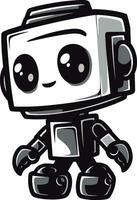 Pixel Paladin A Robot Mascot in Vector Ink Black Innovator A Sleek Logo Emblem