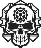 Cyber Gothic Profile Where Technology Meets Elegance Elegant Cybernetic Skull Icon A Timeless Fusion vector