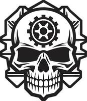 Cyber Gothic Profile Where Technology Meets Elegance Elegant Cybernetic Skull Icon A Timeless Fusion vector