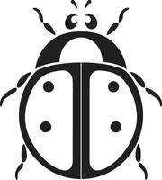 Simplicity Defined Monochrome Ladybug Crest Timeless Charm Sleek Ladybug Mark vector