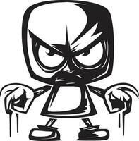Angry Spray Can Signature Vector Logo Black Mascot Mastery Furious Spray Paint