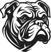 Elegance in Black Bulldog Logo Excellence Fearless Defender Black Logo with Bulldog Icon vector