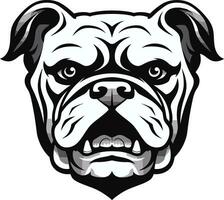 buldog espíritu negro logo con icónico perro canino valor vector icono en negro