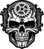 Abstract Techno Skull A Symphony of Engineering Vector Artistry The Skull of the Future