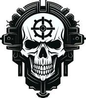 Sleek Mechanical Symbol A Cybernetic Identity Industrial Cyber Skull Art The Visions of Tomorrow vector