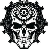 Industrial Cyber Skull Art The Visions of Innovation Abstract Mechanical Marvel A Technological Masterpiece vector